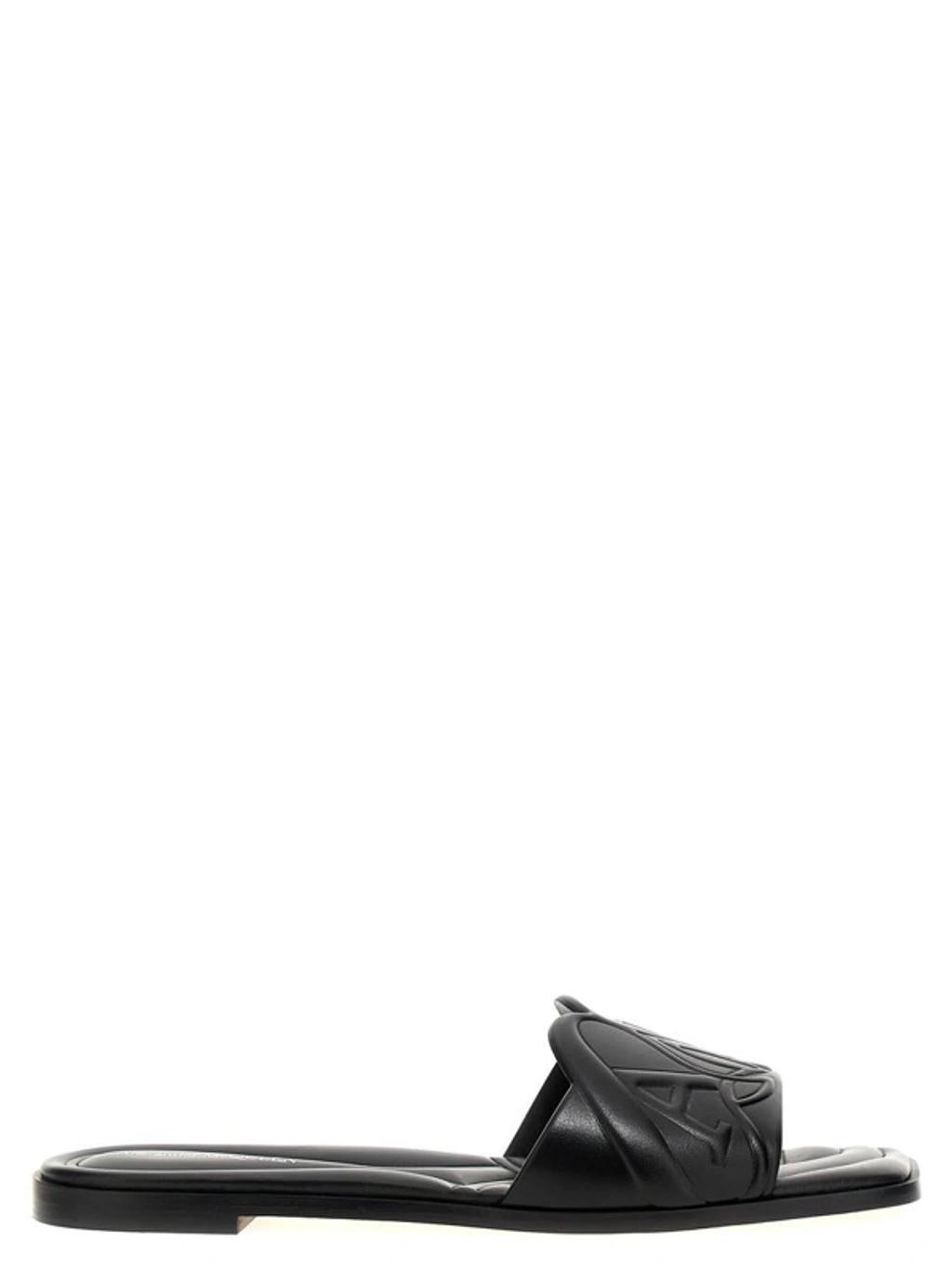 ALEXANDER MCQUEEN Seal Slide Sandal In Black Product Image