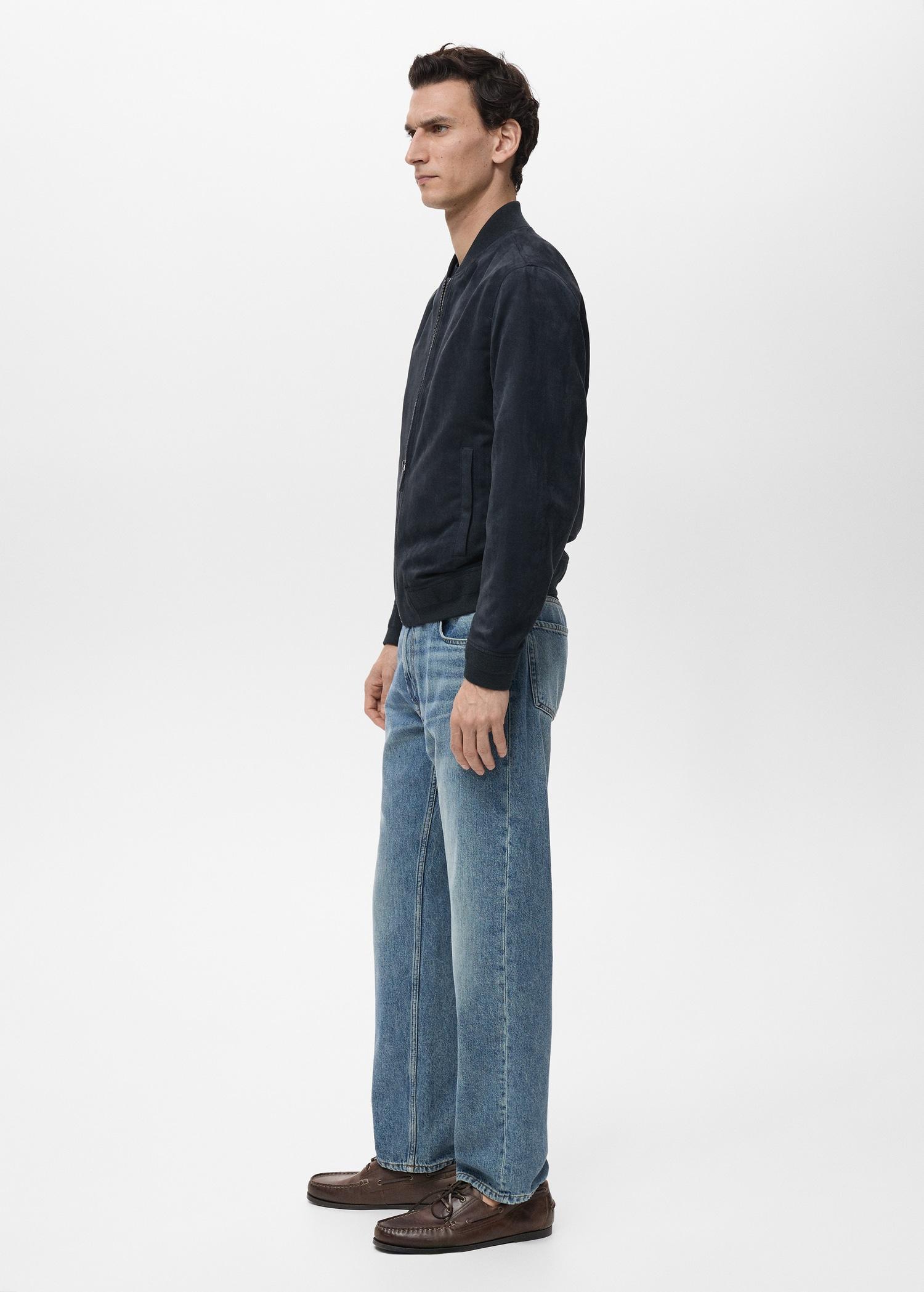 Suede-effect bomber jacket - Men | MANGO USA Product Image