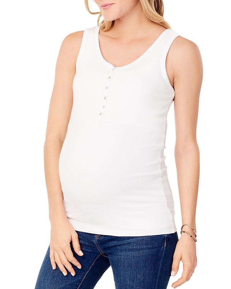 Ingrid & Isabel Maternity Ribbed Nursing Henley Tank Product Image