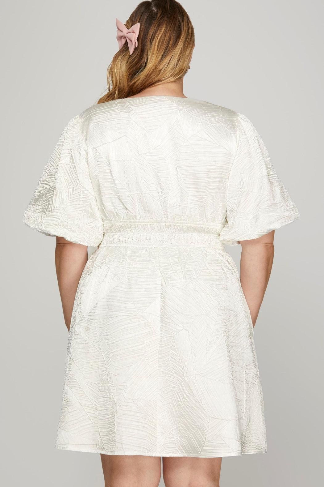 Balloon Sleeve Crinkle Woven Dress Product Image