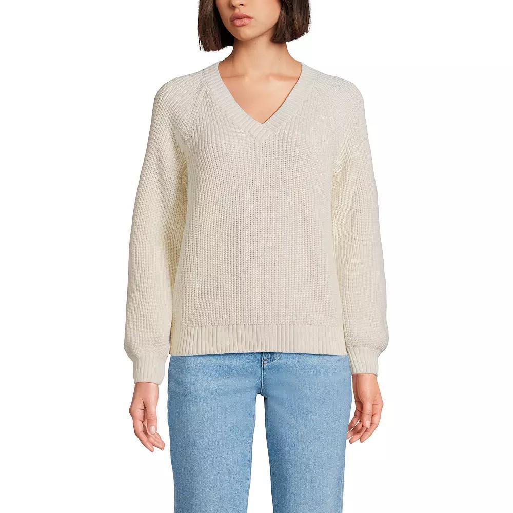 Women's Lands' End Drifter Balloon Sleeve Sweater, Size: XS, Fresh Ivory Product Image