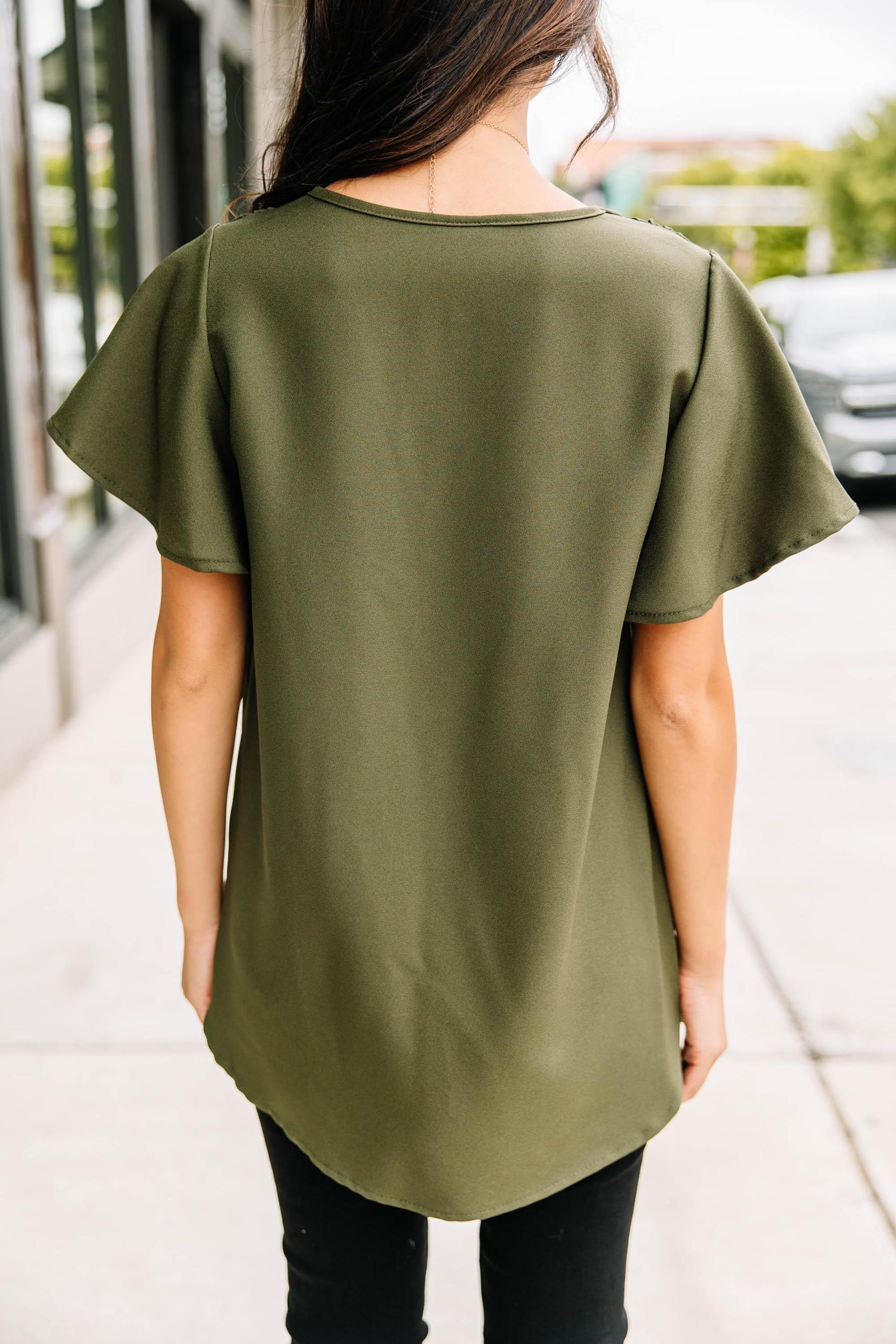 This Is Your Moment Olive Green Top Female Product Image