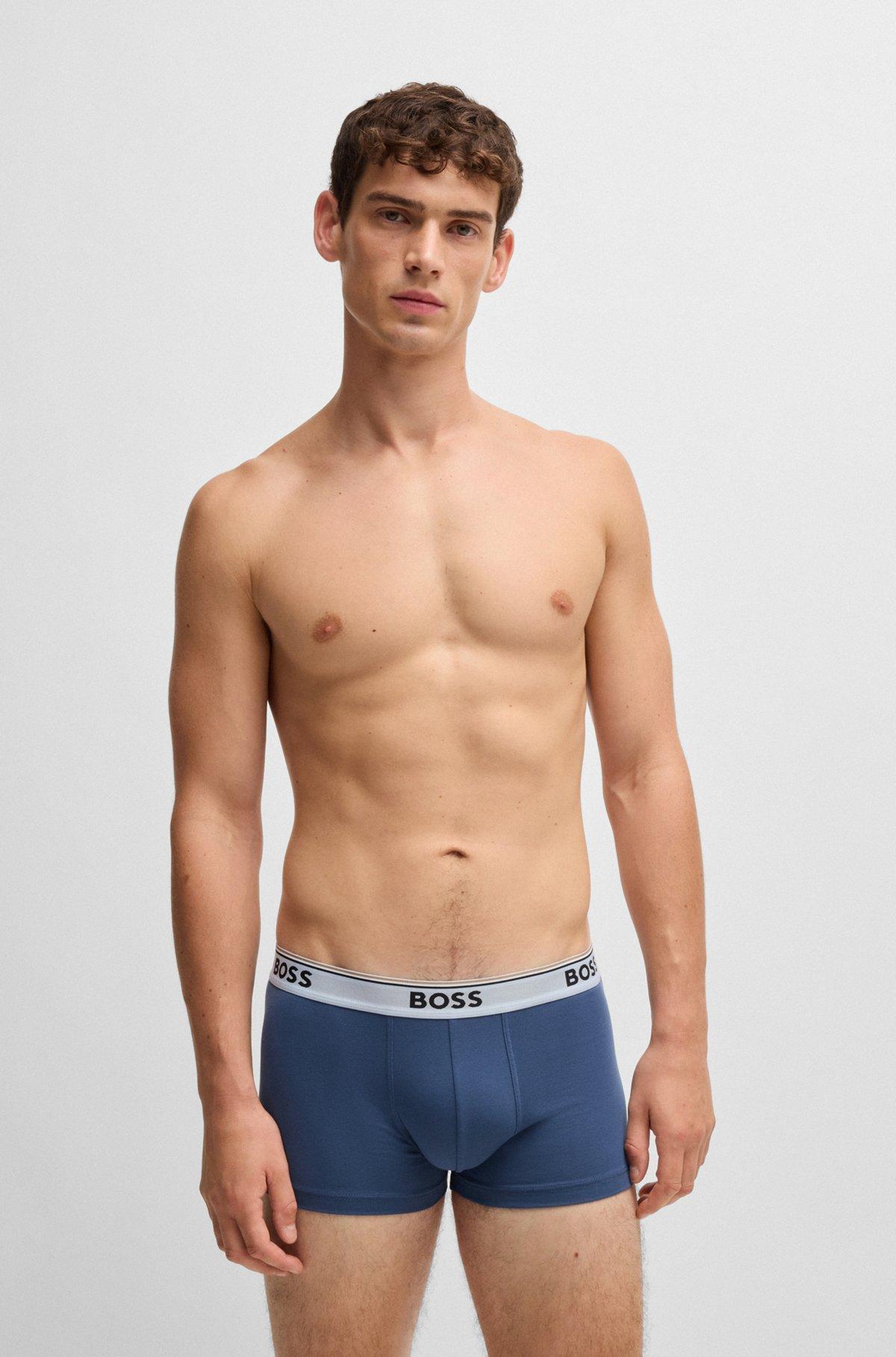Three-pack of stretch-cotton trunks with logo waistbands Product Image