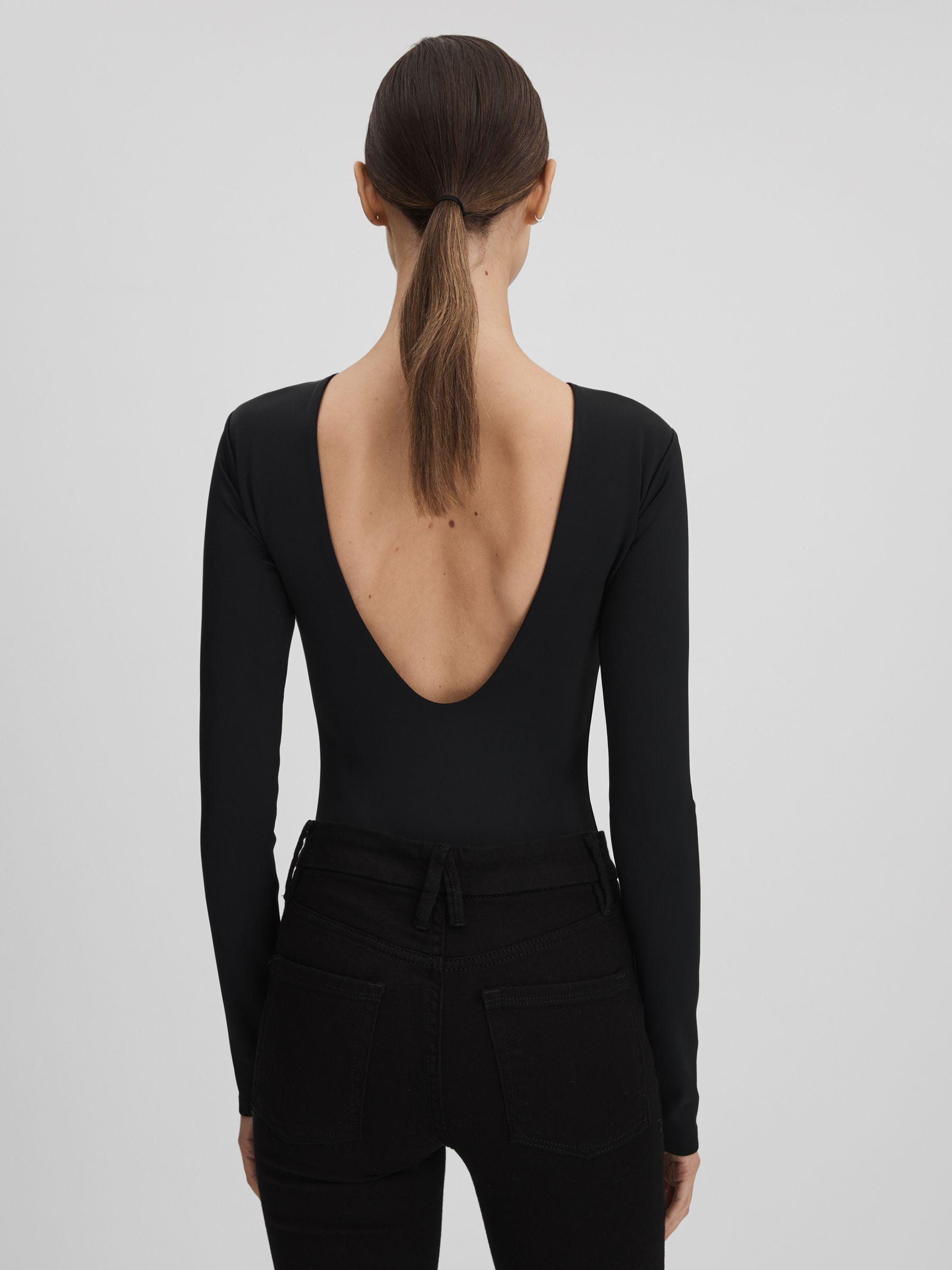 Good American Scoop Back Thong Bodies in Black Product Image