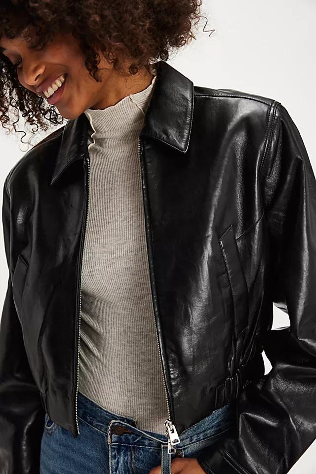 AGOLDE x Shoreditch Ski Club Essie Leather Cropped Jacket Product Image