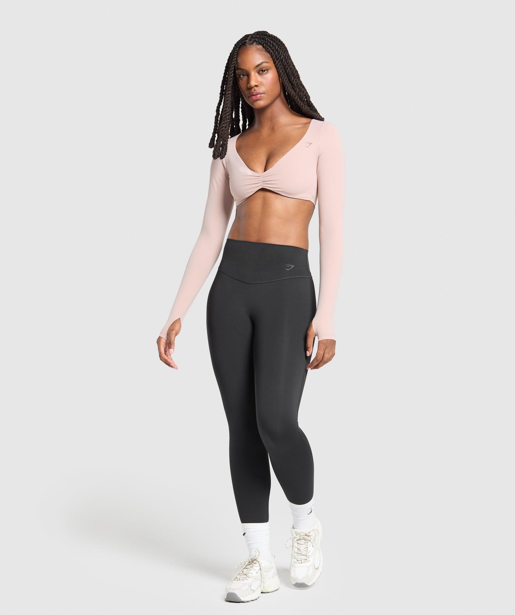 Gymshark Ruched Long Sleeve Top - Muted Pink Female Product Image