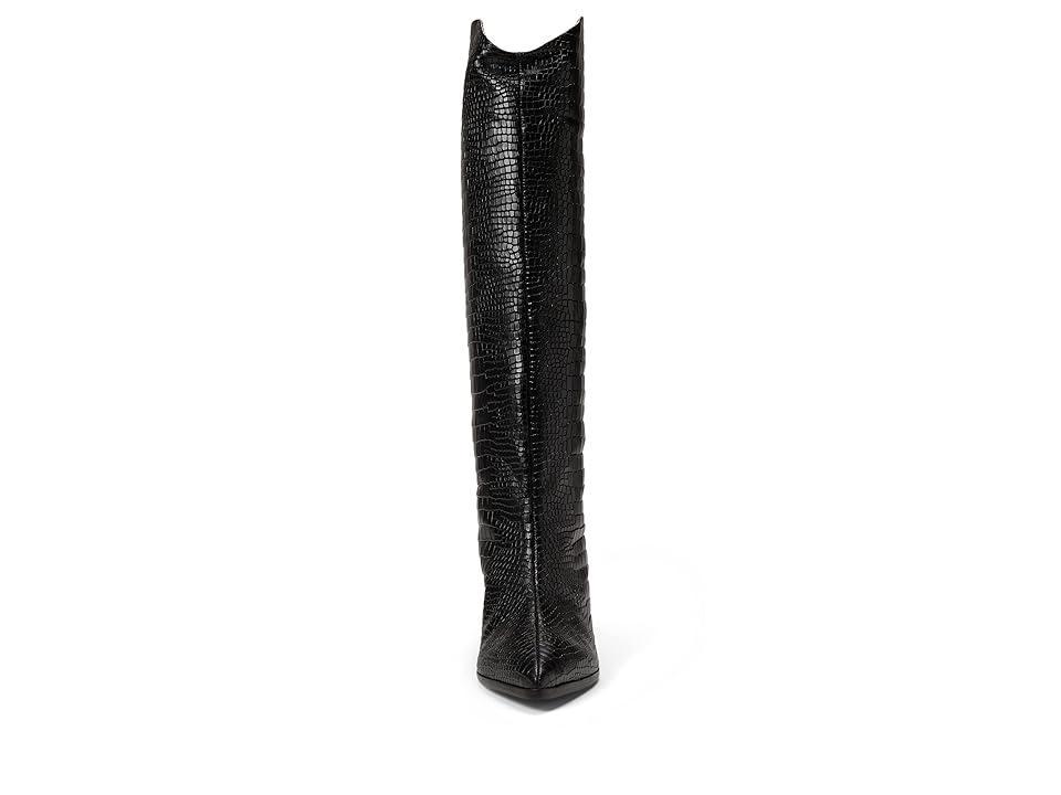 Schutz Womens Maryana Croc-Embossed Block Heel Pointed-Toe Tall Boots Product Image