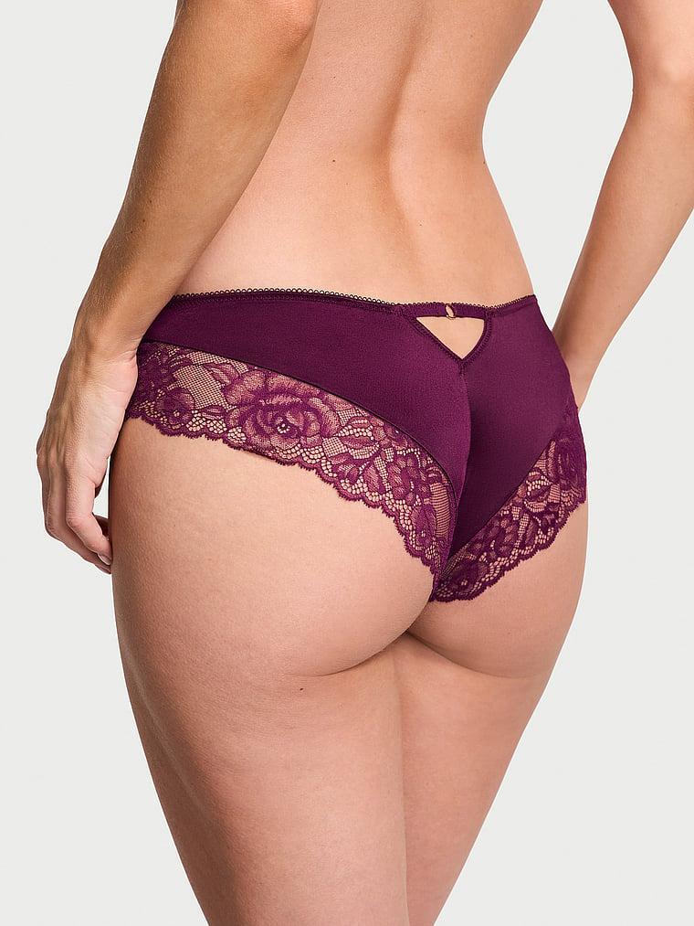 Rose Lace-Trim High-Leg Cheeky Panty Product Image