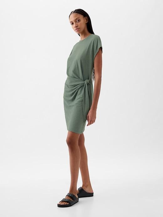 Tie-Knot Mini T-Shirt Dress Product Image