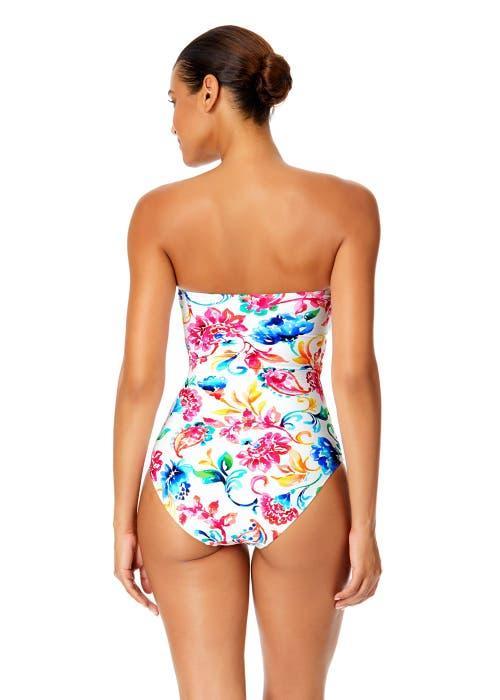 Anne Cole Women's Twist Front Shirred One Piece Swimsuit in Watercolor Paisley at Nordstrom, Size 6 Product Image