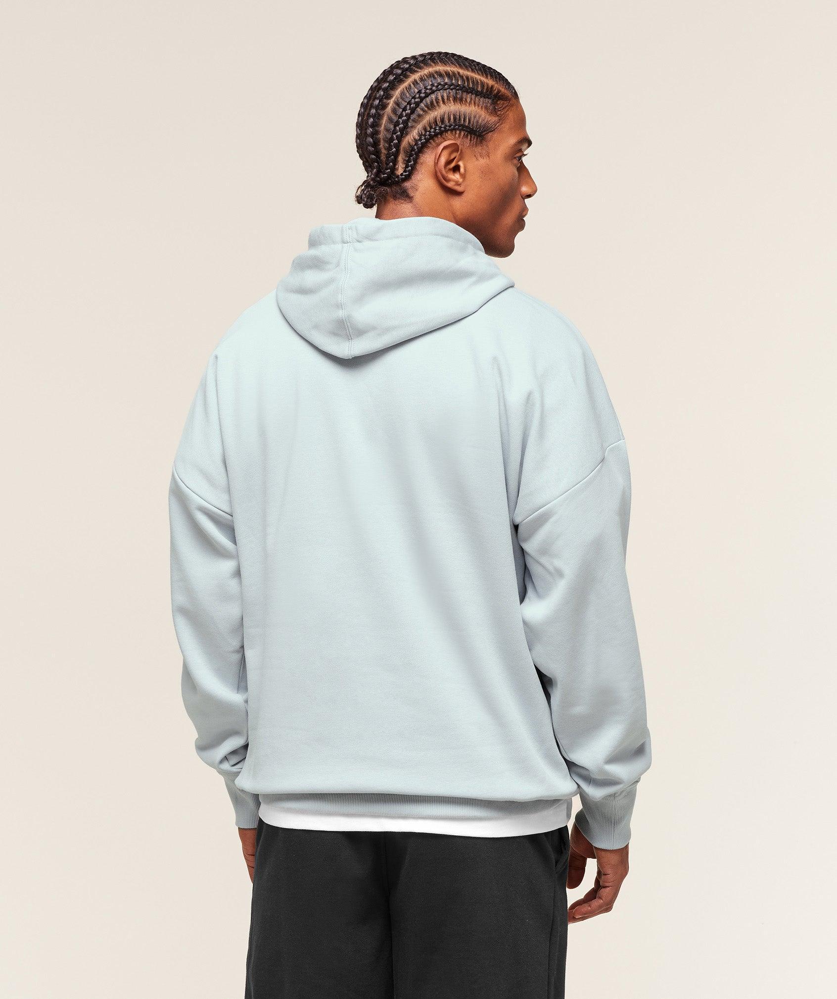 Gymshark Crest Oversized Hoodie - Smoke Blue Male Product Image