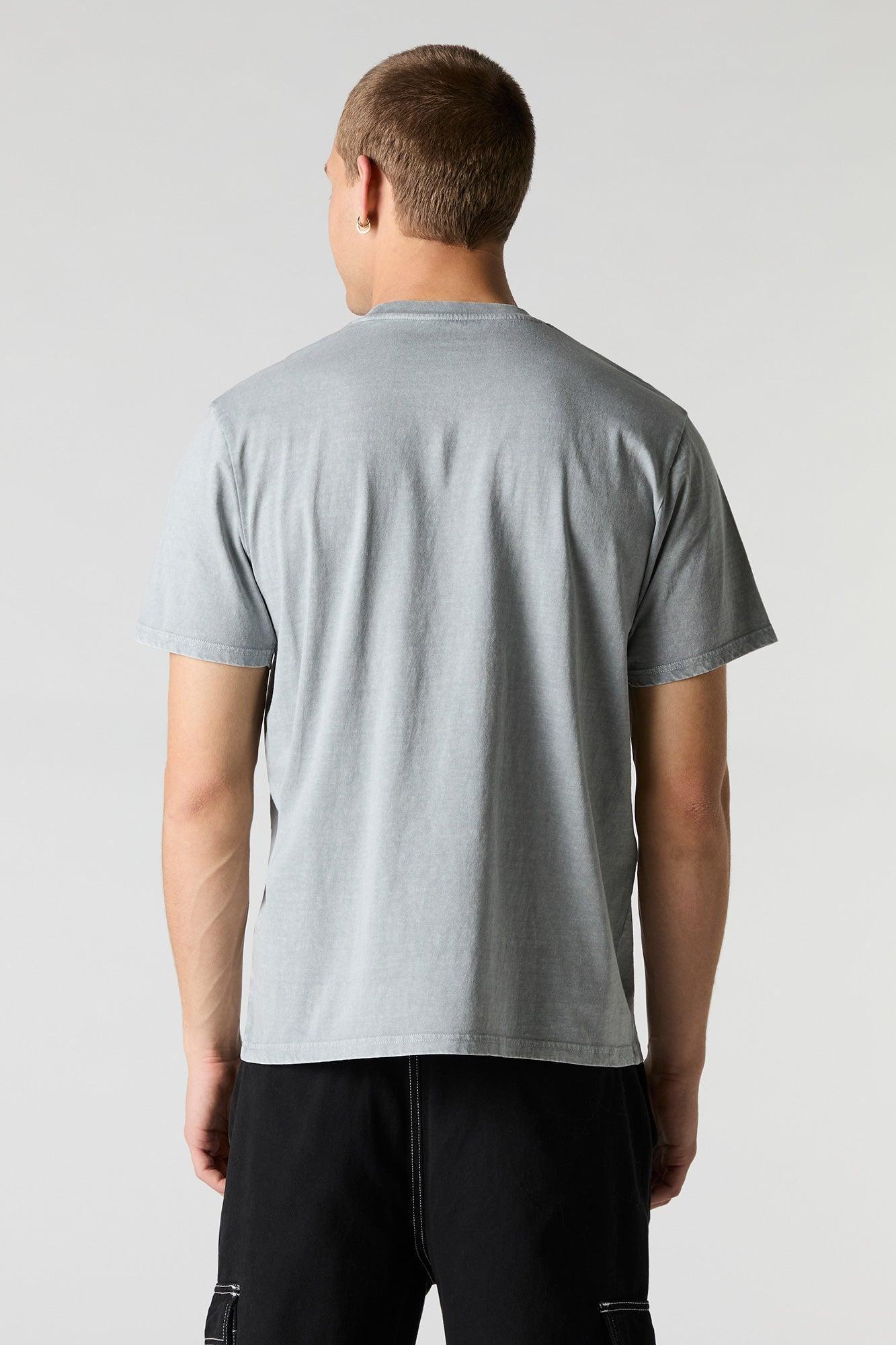 Embroidered Washed T-Shirt Male Product Image
