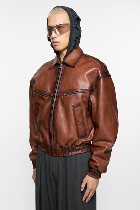 Leather bomber jacket Product Image