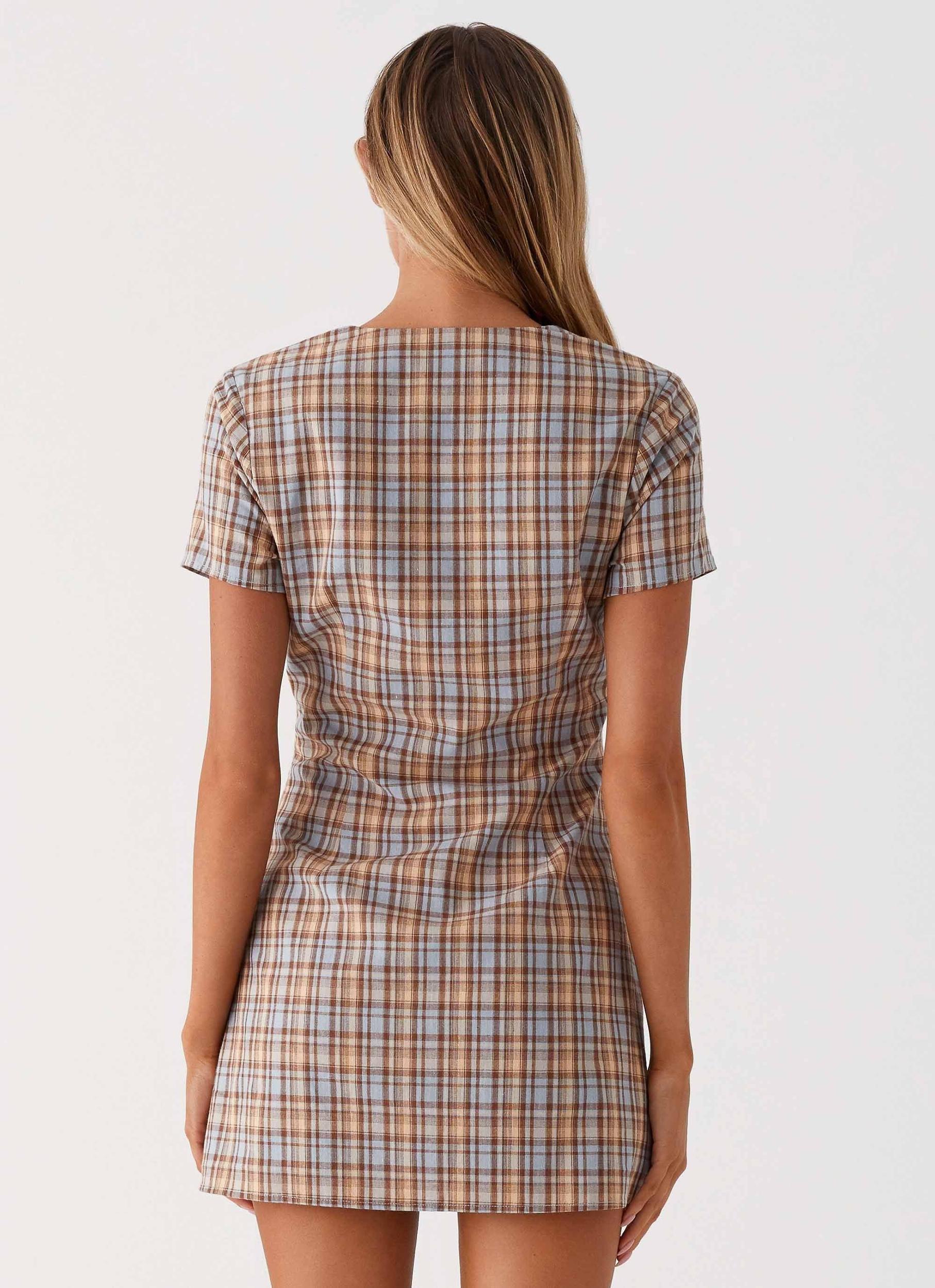 Niki Cap Sleeve Mini Dress - Check Product Image