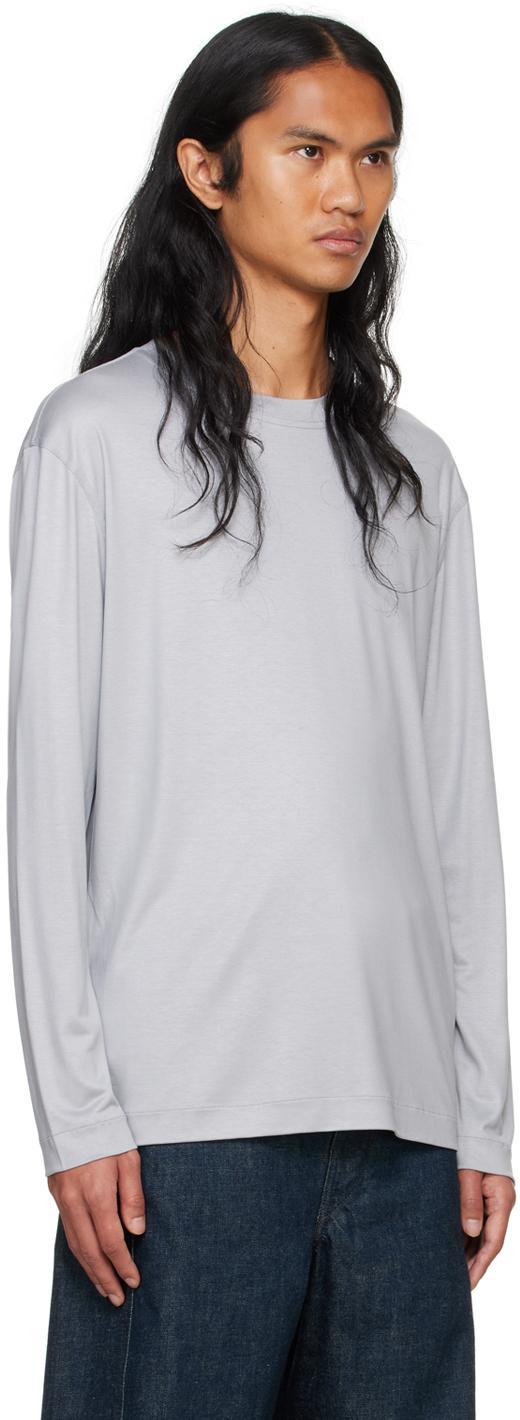 LEMAIRE Gray Heavy Silk Long Sleeve T-shirt In Bl712 Cloudy Grey Product Image