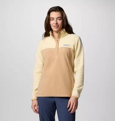 Women's Columbia Benton Springs 1/2 Snap Pullover, Size: XL, Canoe Yellow Wash Product Image