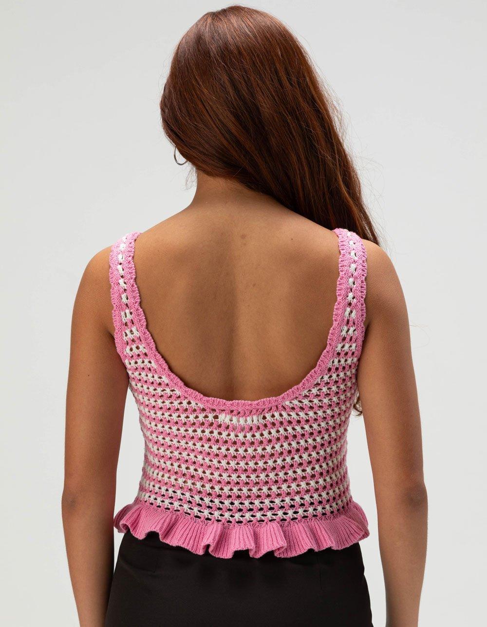 FULL TILT Stripe Peplum Womens Cami - RED Product Image
