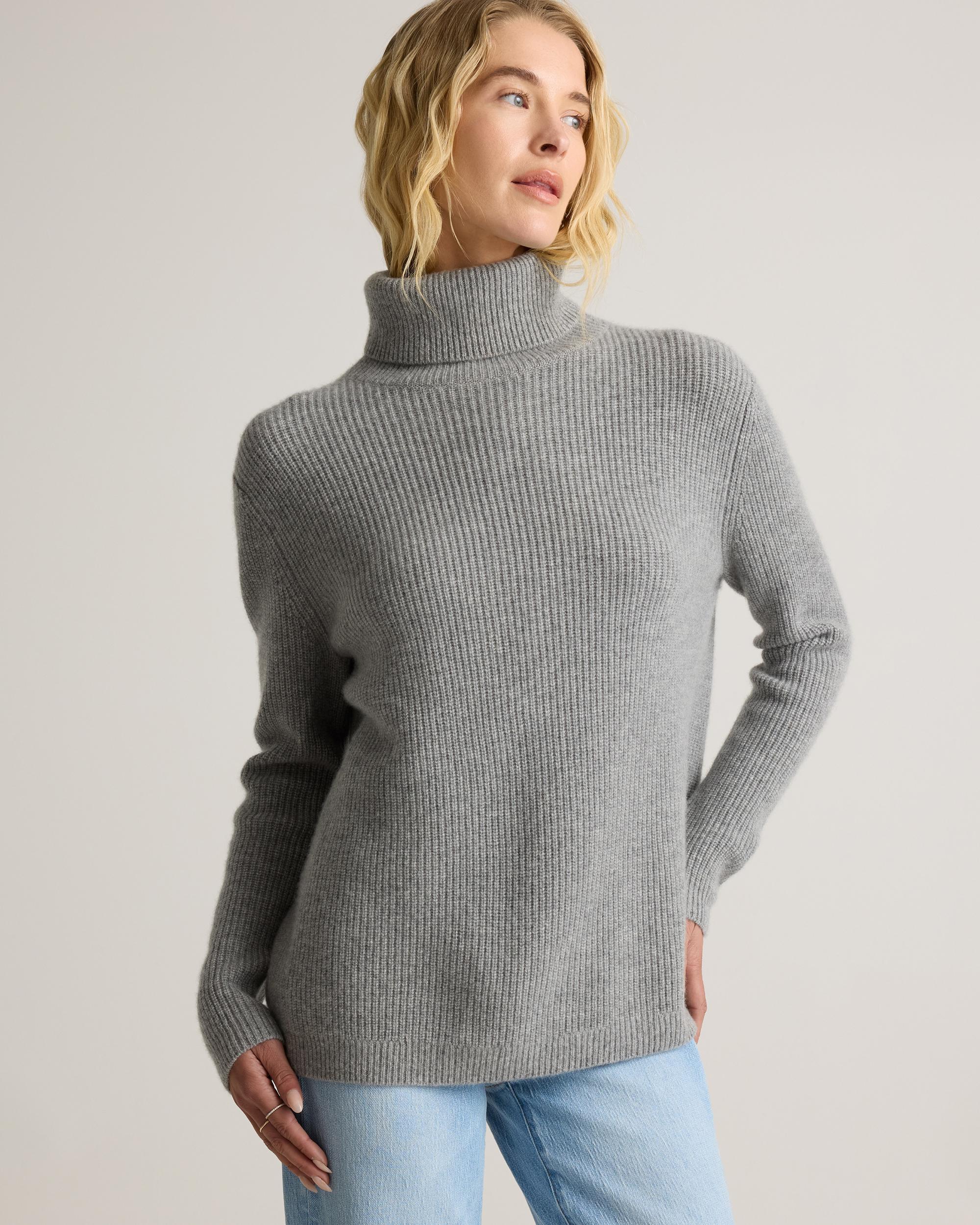 Quince | Women's Mongolian Cashmere Fisherman Turtleneck Sweater Product Image