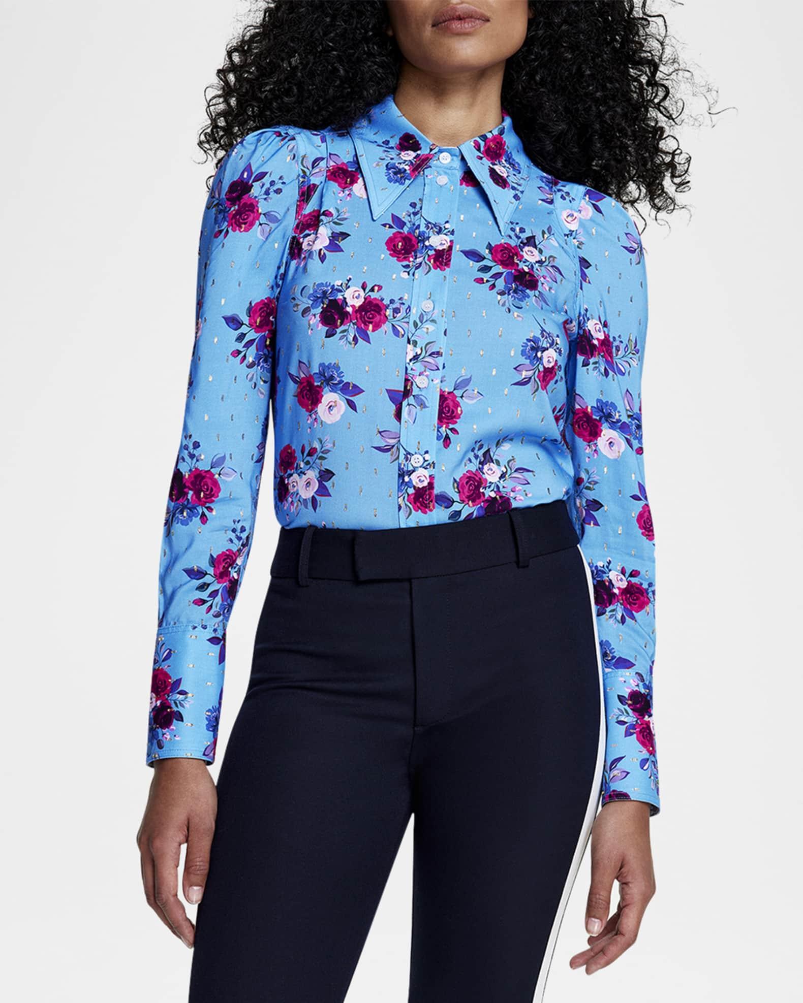 Floral-Printed Box Pleat Shirt Product Image