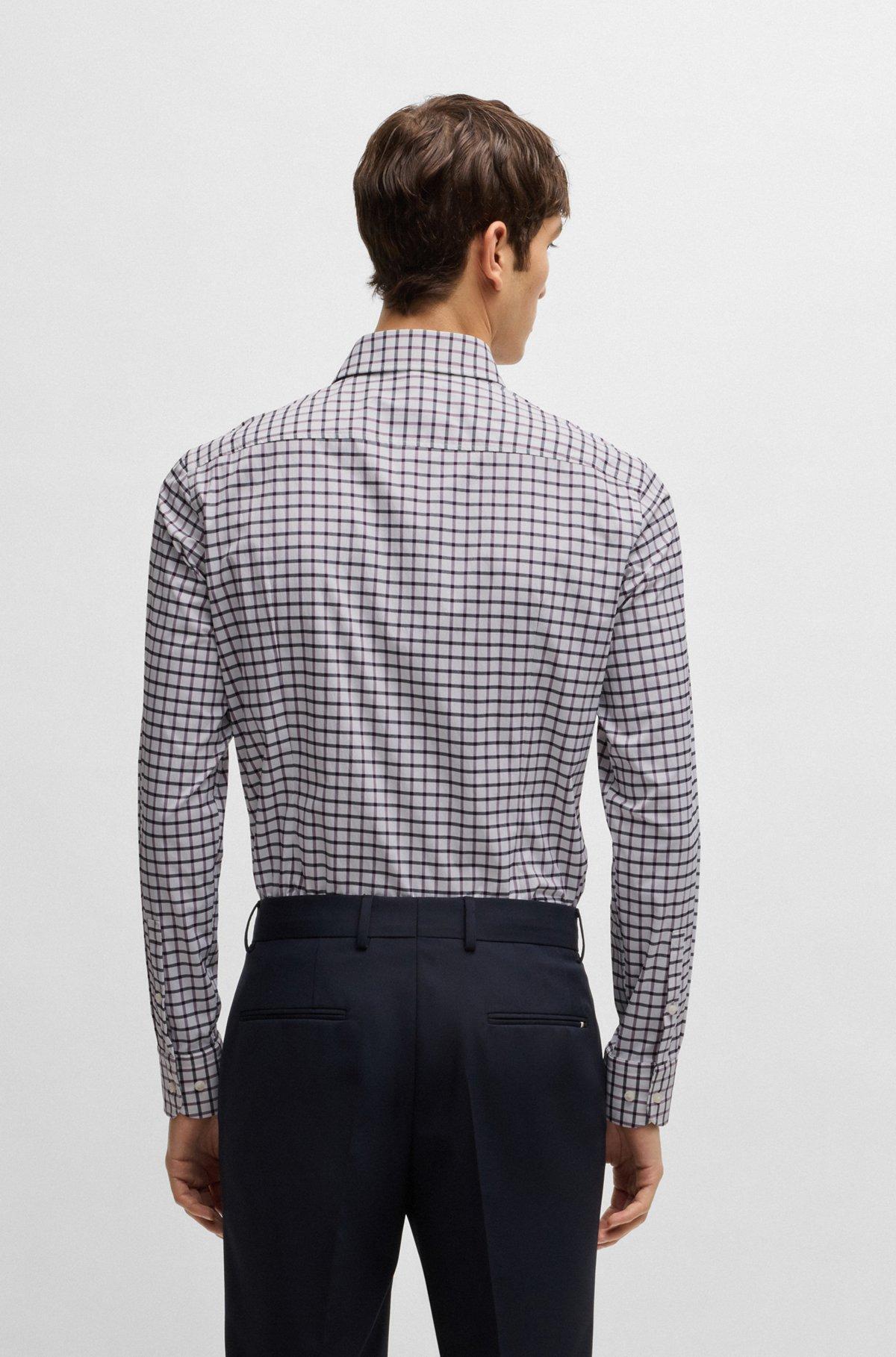 Slim-fit shirt in checked performance-stretch material Product Image