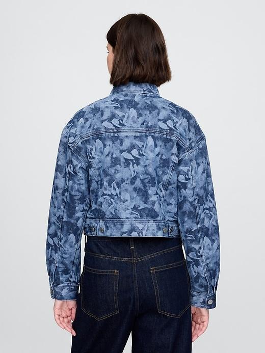 Cropped Floral Denim Icon Jacket Product Image