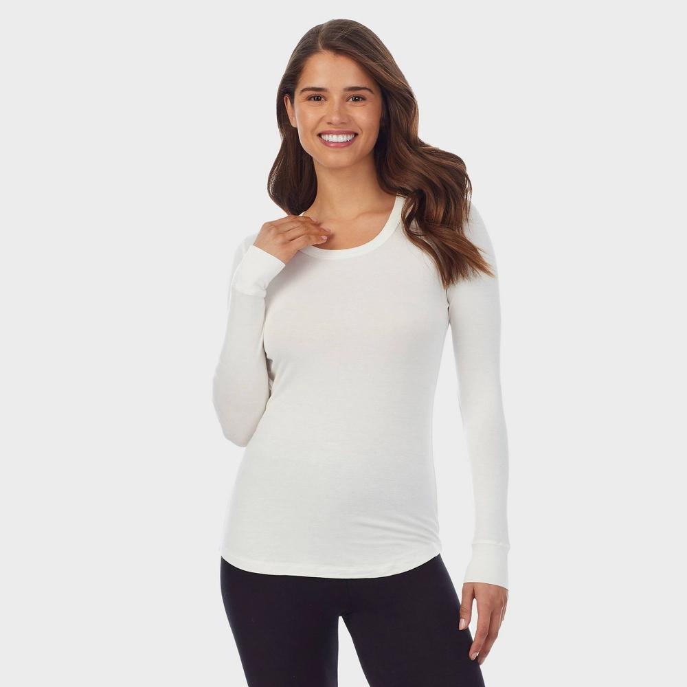 Warm Essentials by Cuddl Duds Women's Smooth Stretch Thermal Scoop Neck Top - Black M Product Image
