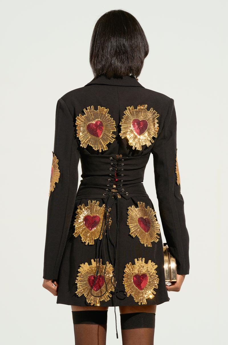 GLISTENIN IN GOLD BLAZER DRESS Product Image