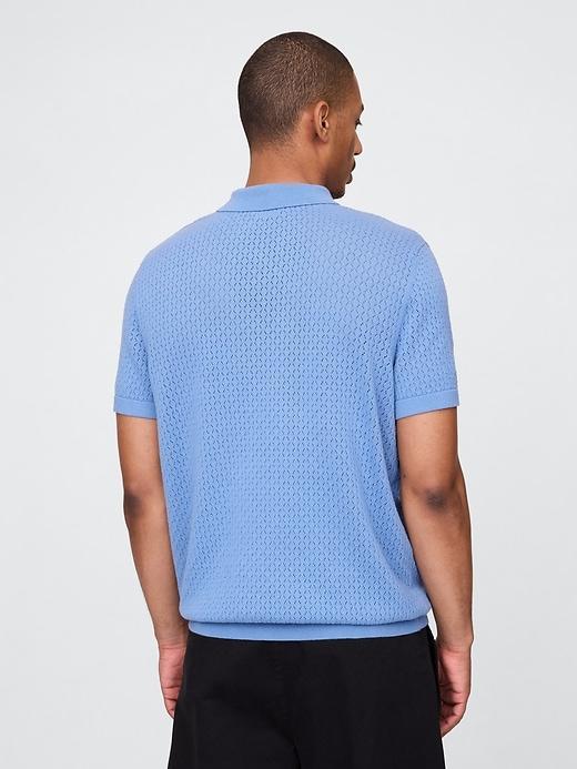 Crochet Polo Shirt Product Image
