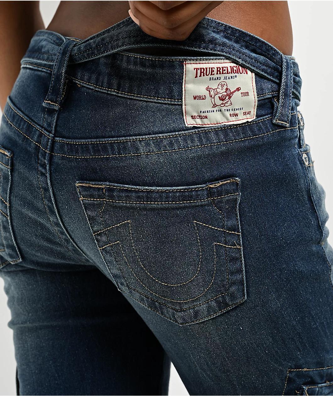 True Religion Becca Belted La Serena Low Rise Cargo Bootcut Jeans Product Image