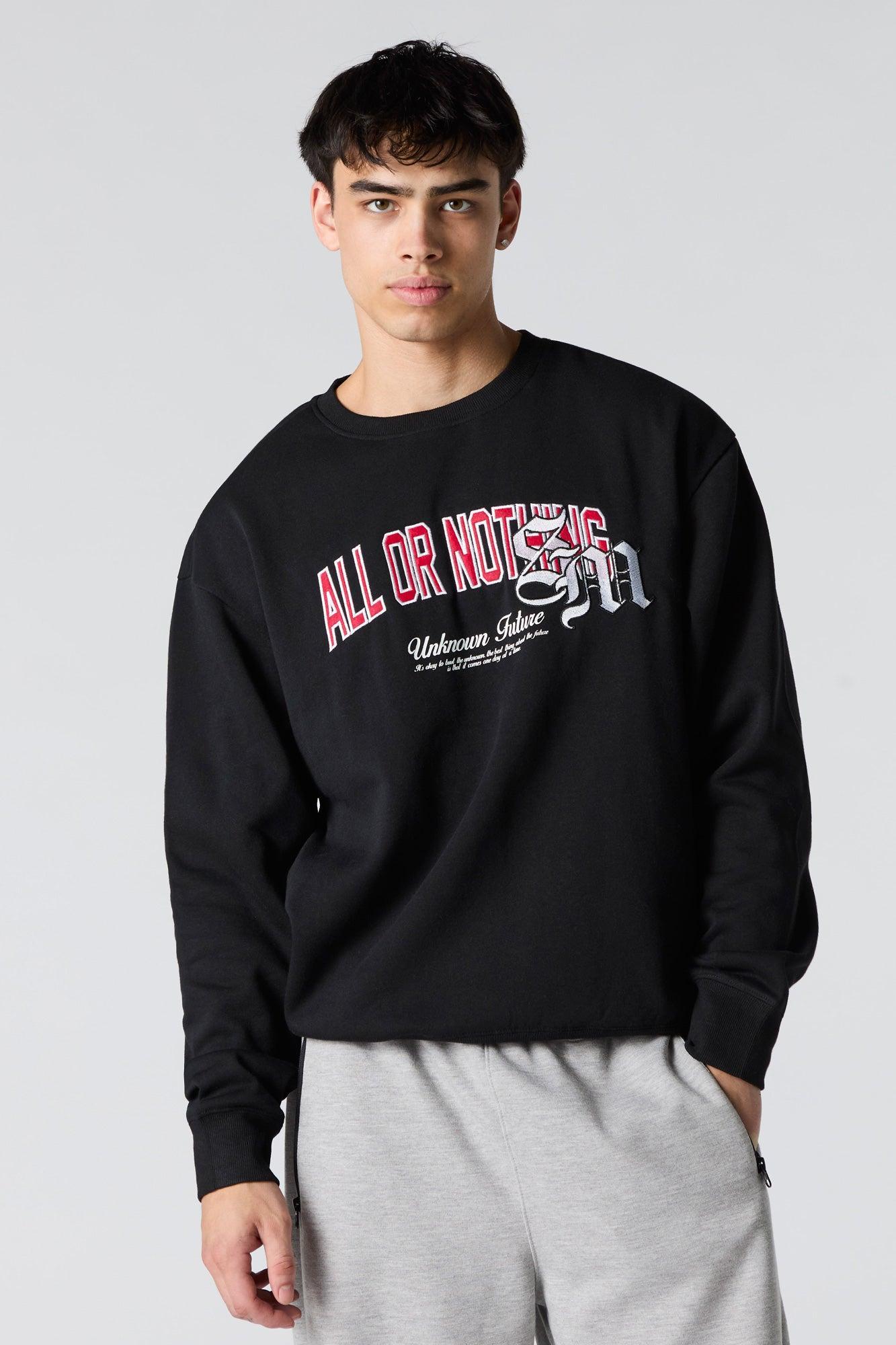 Embroidered Fleece Sweatshirt Male Product Image