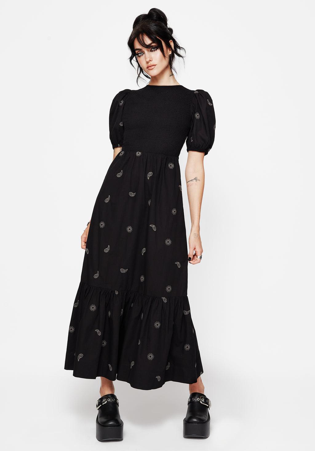 Dawn Sun Embroidered Tiered Maxi Dress Product Image