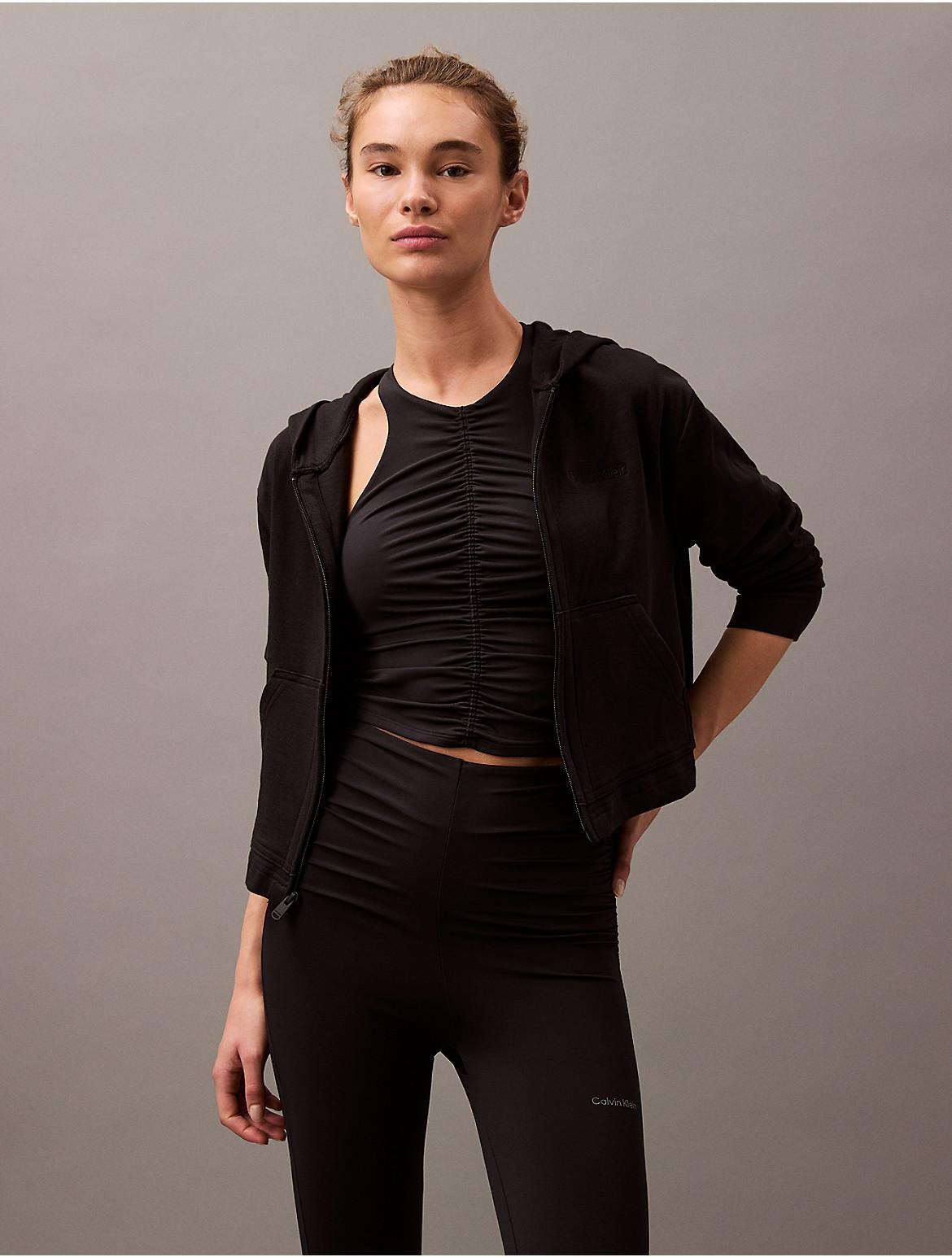 Calvin Klein Women's Terry Lounge Zip Hoodie - Black - XL Product Image