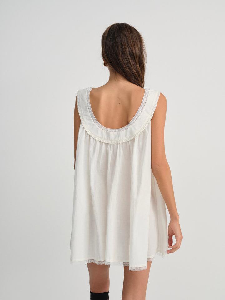 Venetia Slip Dress — White Product Image