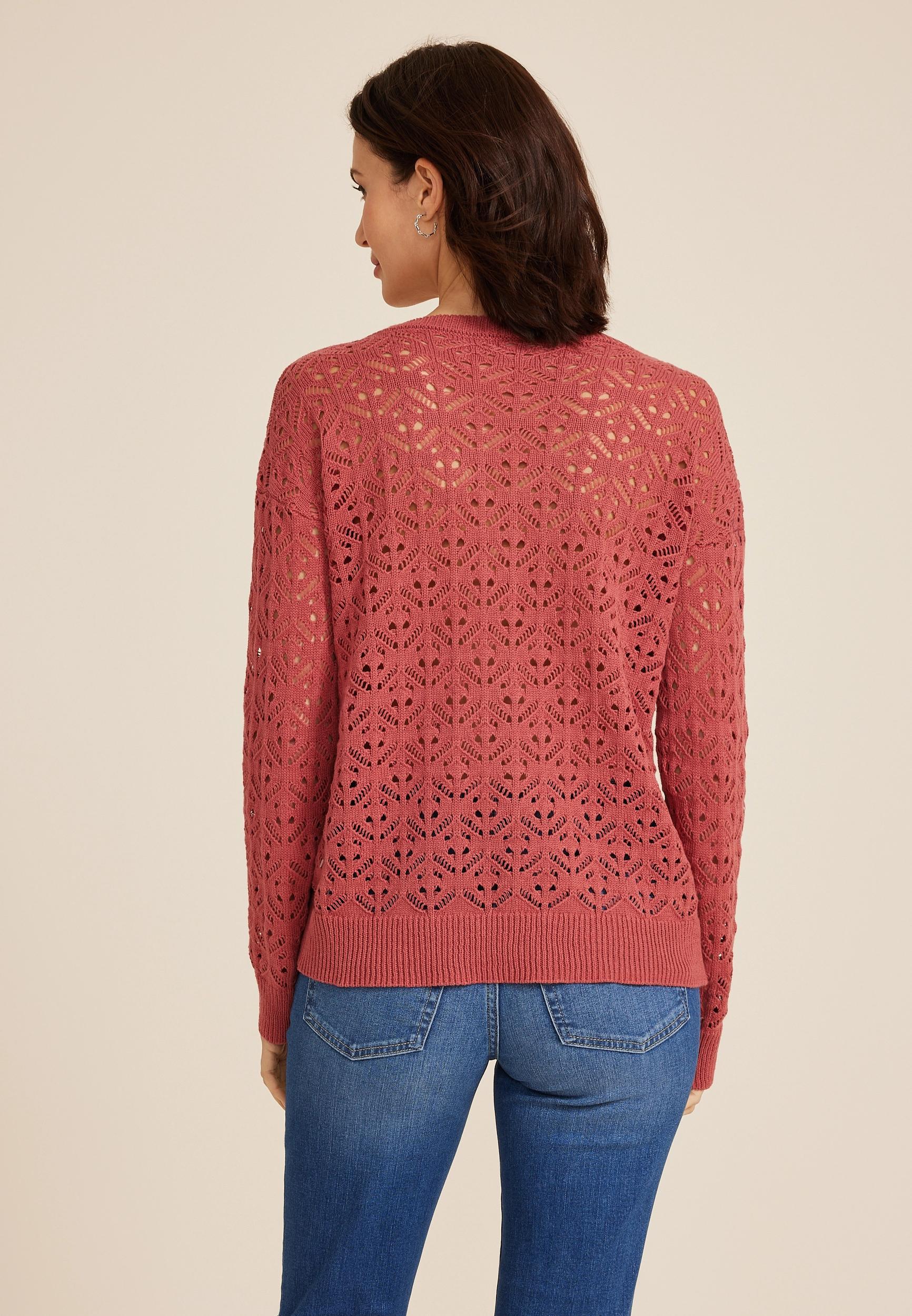 Open Knit V Neck Sweater Product Image