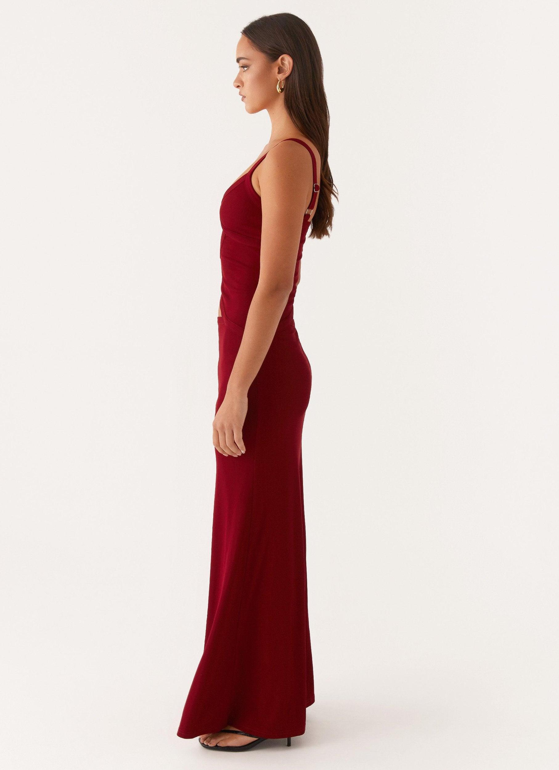 Jocelyn Maxi Dress - Maroon Product Image