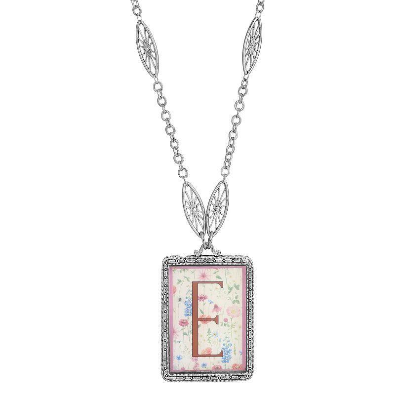 1928 Floral Motif Initial Pendant, Women's, G Product Image