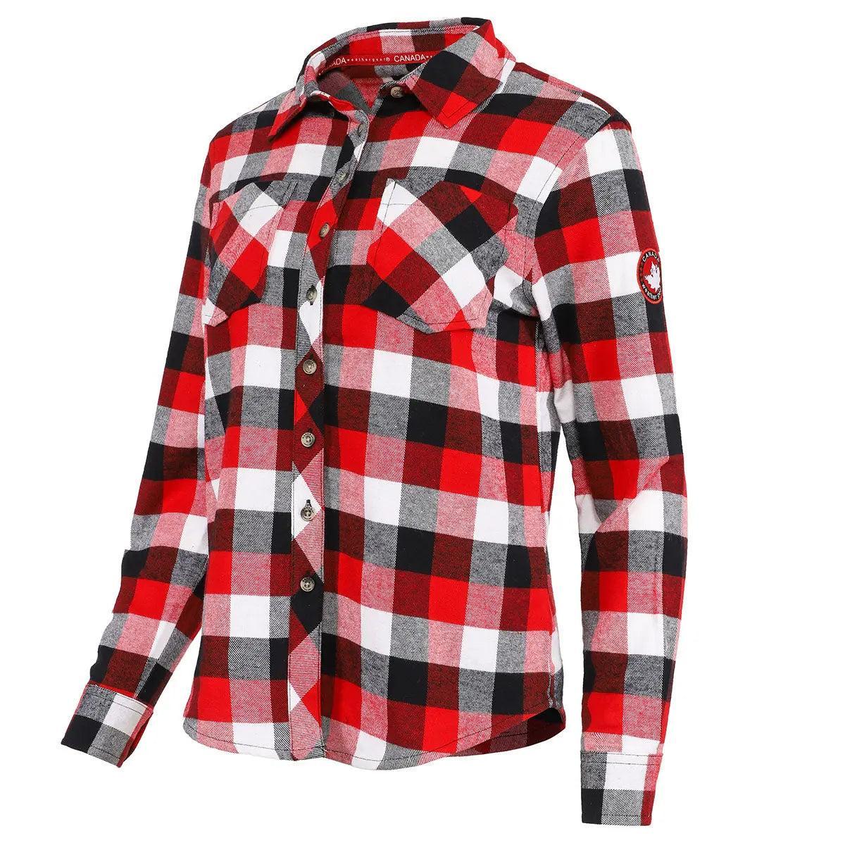 Canada Weather Gear Women's 2 Pocket Plaid Button Up Long Sleeve Shirt Product Image
