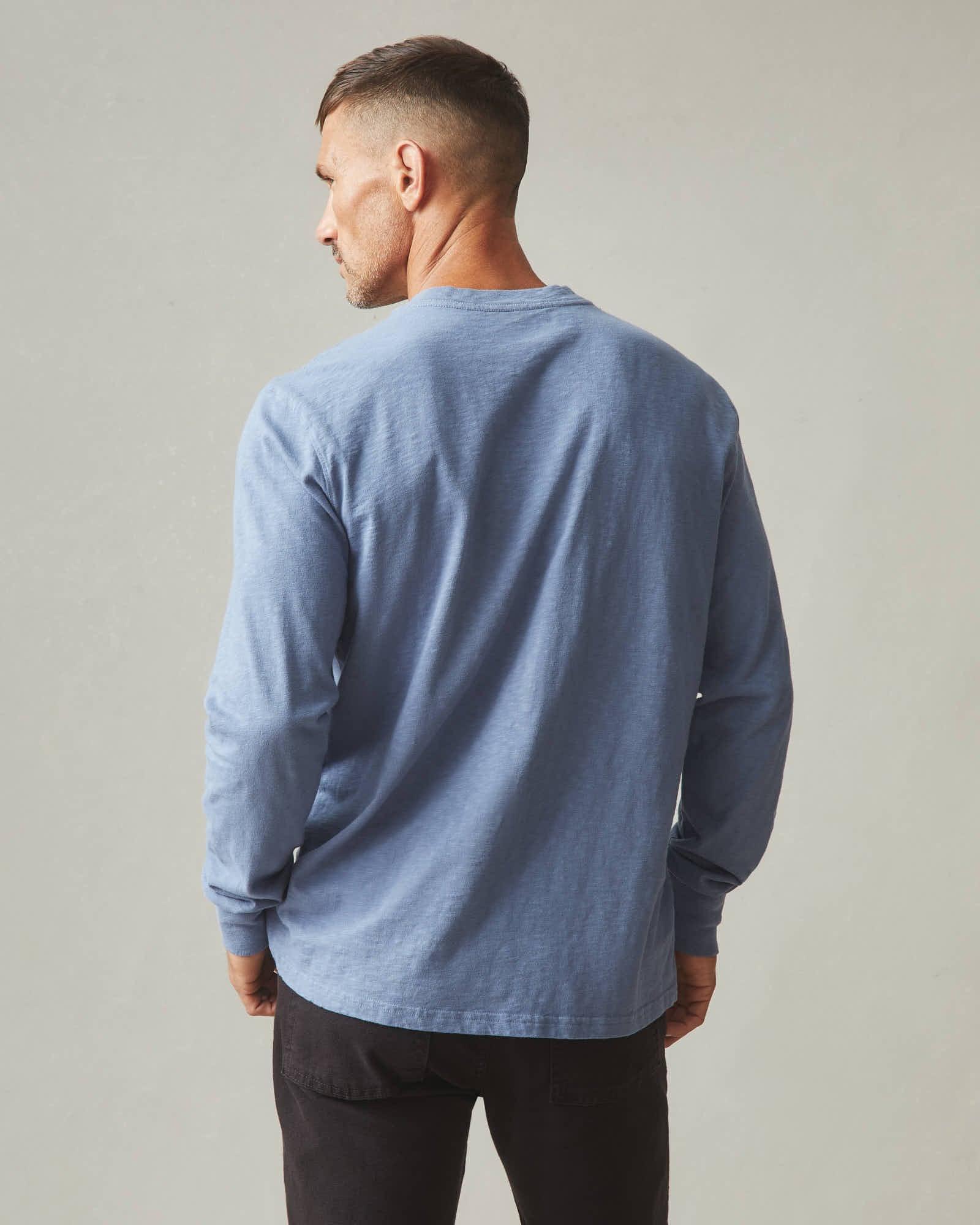 Men's Premium Slub Long Sleeve Henley - Wild Wind Male Product Image