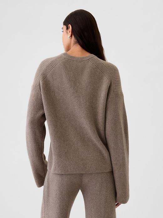 CashSoft Shaker-Stitch Crewneck Sweater Product Image
