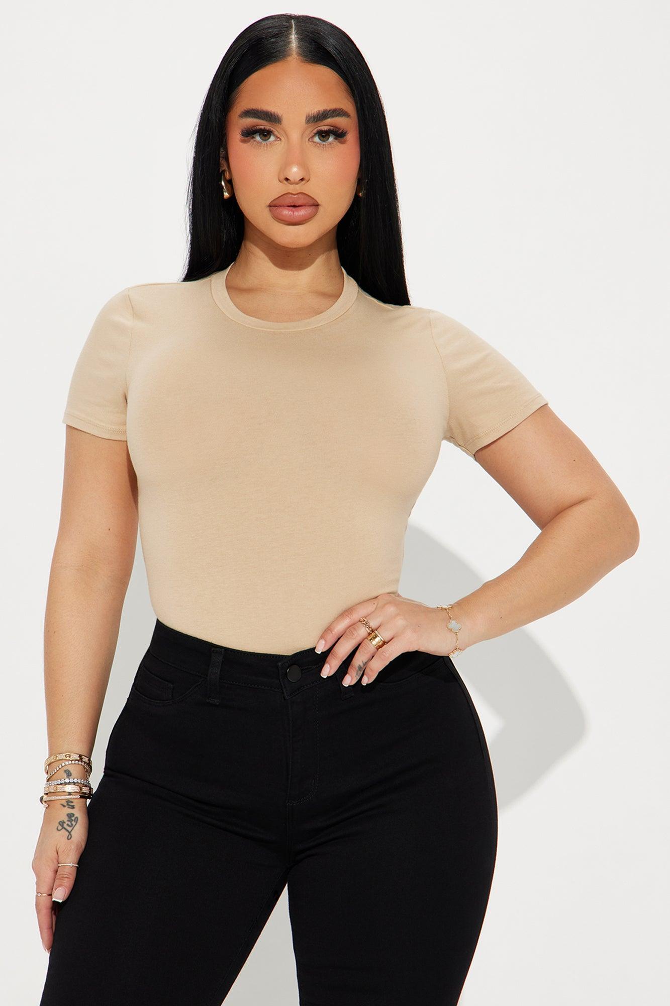 Cambria Short Sleeve Bodysuit - Sand Product Image