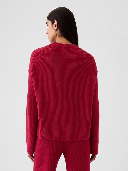 CashSoft Shaker-Stitch Crewneck Sweater Product Image