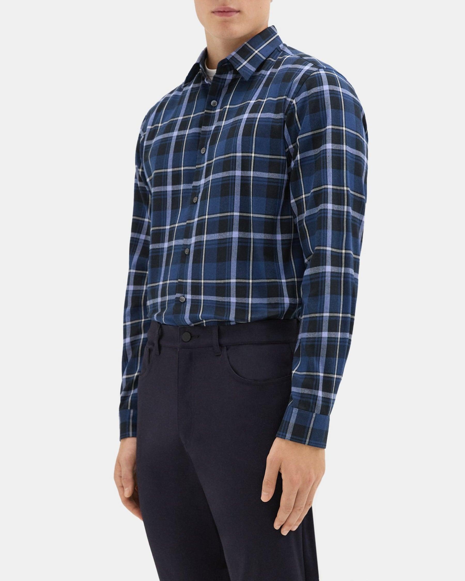Standard-Fit Shirt in Plaid Twill Flannel Product Image