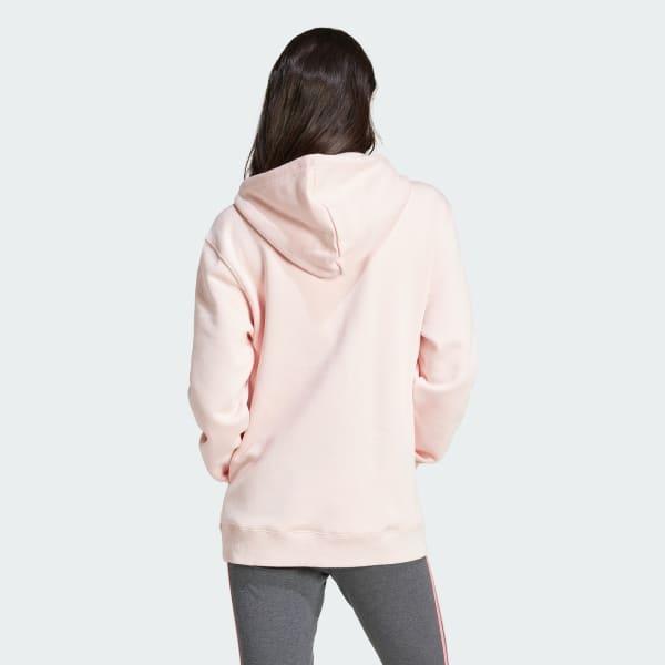 adidas Essentials Big Logo Regular Fleece Hoodie Sandy Pink XL Womens Product Image