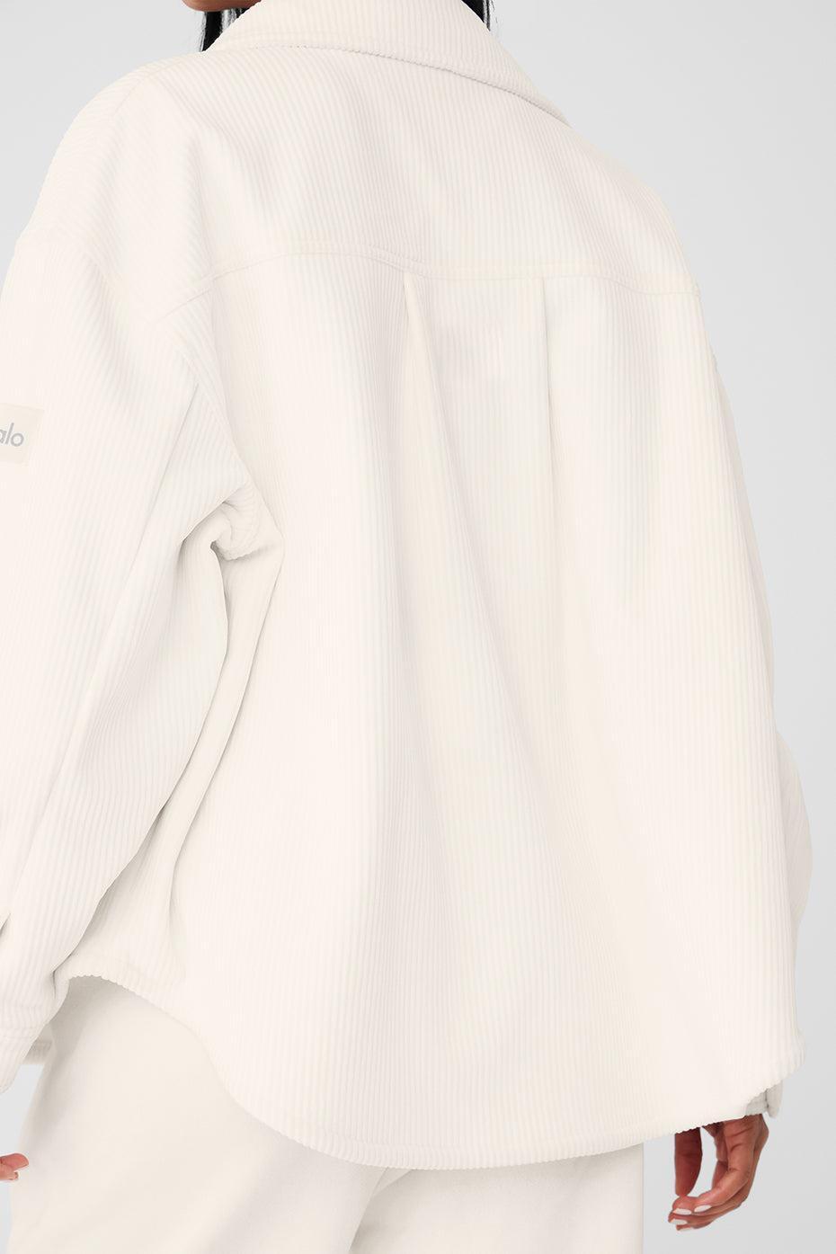 Alo Yoga | Ribbed Velour Mountain Side Shacket Jacket White Product Image