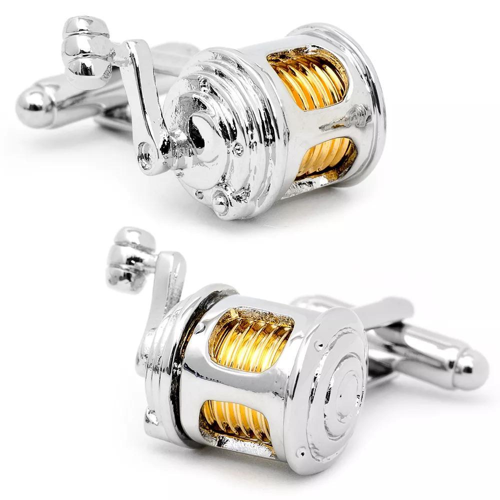 Mens Two-Tone Fishing Reel Cufflinks Product Image