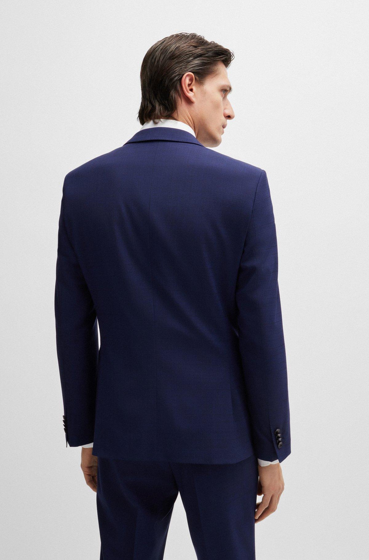 Slim-fit three-piece suit in checked stretch fabric Product Image