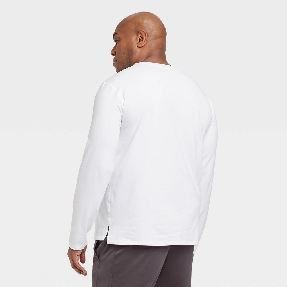 Mens Long Sleeve Performance T-Shirt - All In Motion True White M: Recycled Polyester, Quick Drying Product Image