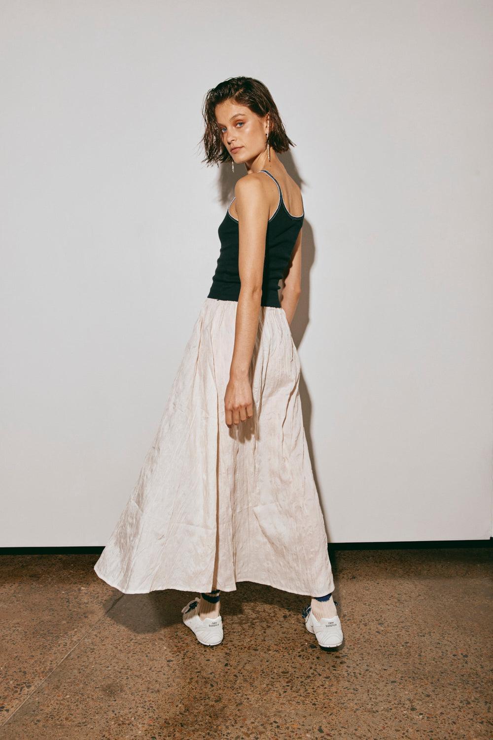 Solara Midi Skirt Cream Product Image