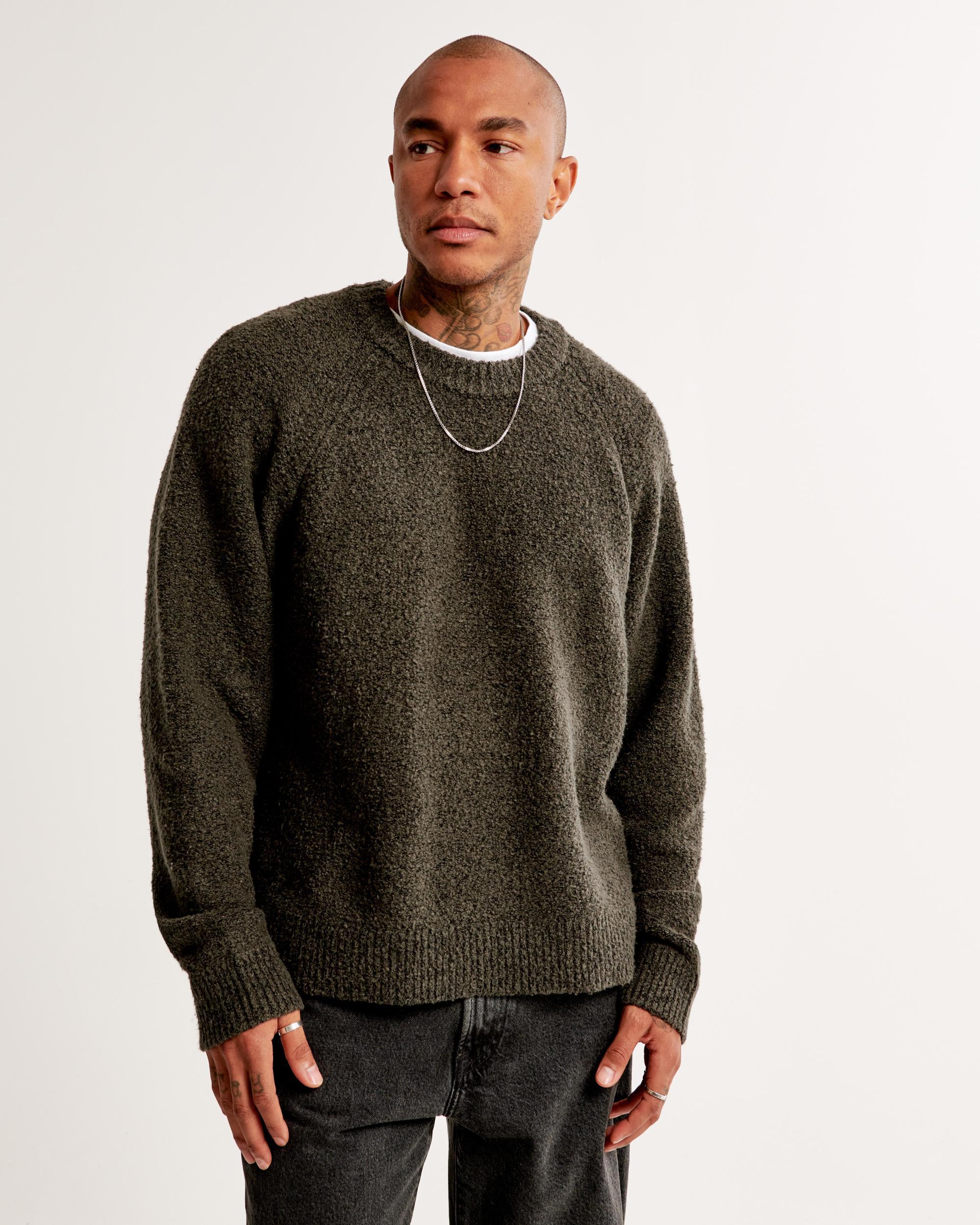 Oversized Boucle Crew Sweater Product Image