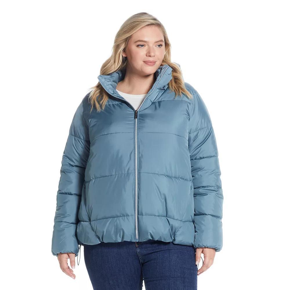 Plus Size Weathercast Hood Puffer Coat, Women's, Size: 2XL, Seawater Product Image